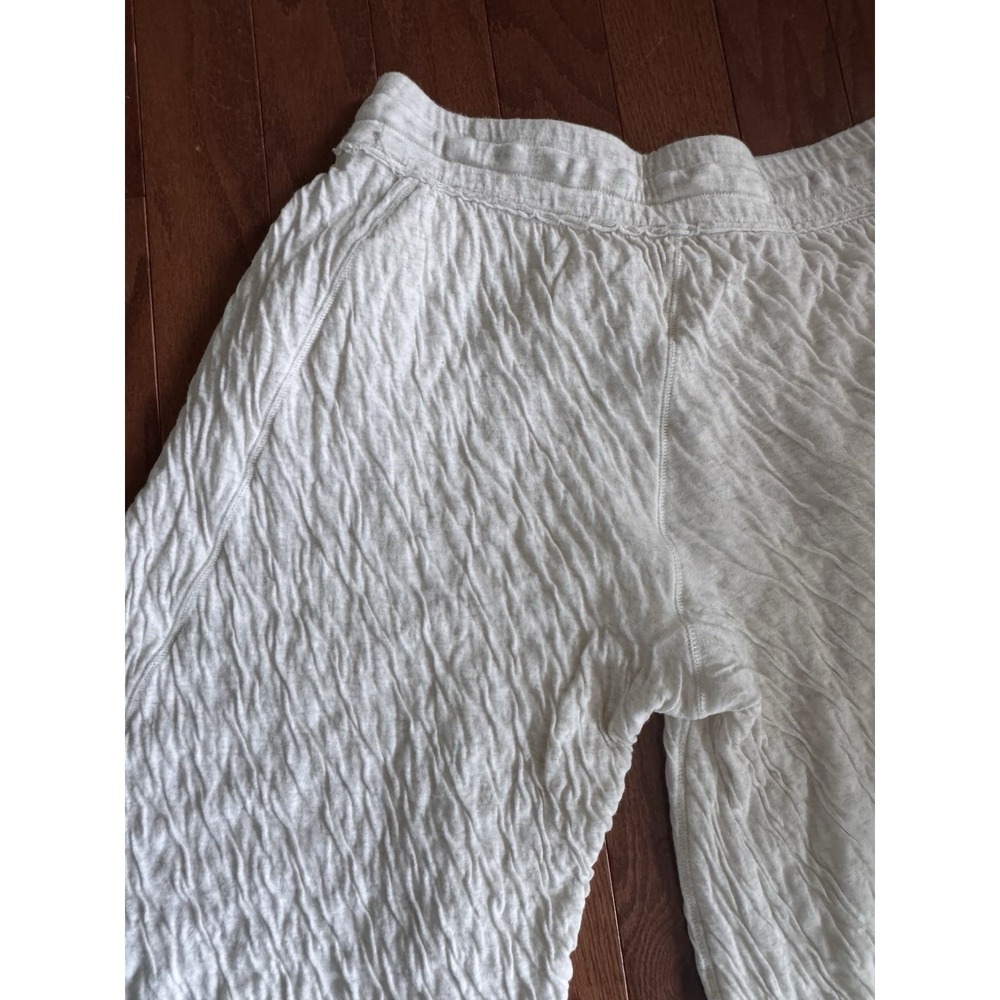 Free People Wait A Minute Wide Leg Lounge Cropped Pants in Cream Medium - Picture 7 of 10